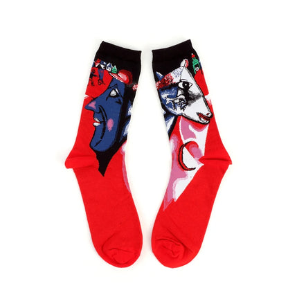 Women’s Casual Socks Cotton Blend Patterned Middle Tube