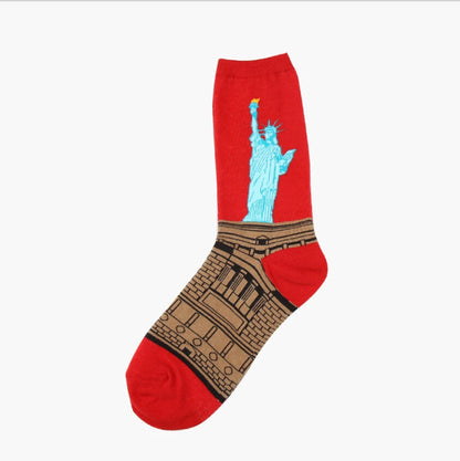 Women’s Casual Socks Cotton Blend Patterned Middle Tube