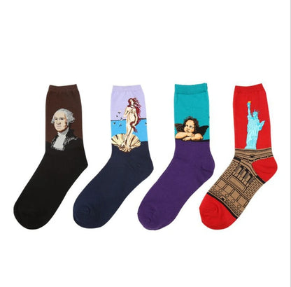 Women’s Casual Socks Cotton Blend Patterned Middle Tube