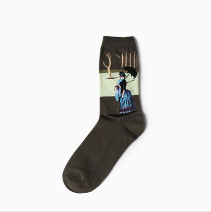 Women’s Casual Socks Cotton Blend Patterned Middle Tube