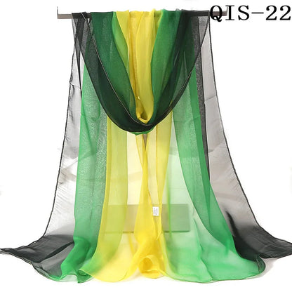 Chiffon Scarf for Women, Long Solid Color Summer Shawl