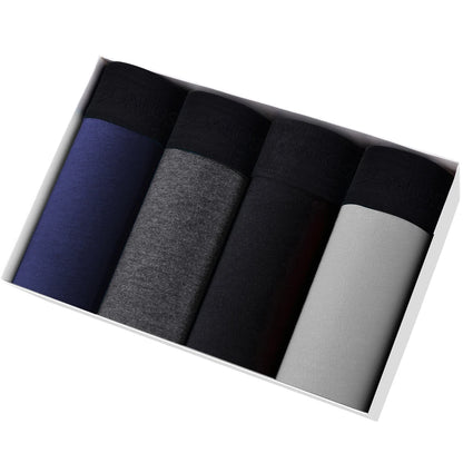Men's Boxer Shorts Cotton Stretch Underwear 4-Pack