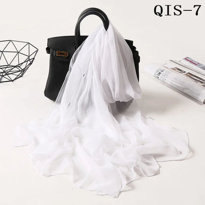 Chiffon Scarf for Women, Long Solid Color Summer Shawl