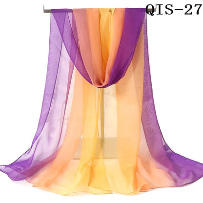 Chiffon Scarf for Women, Long Solid Color Summer Shawl