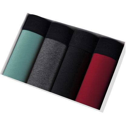 Men's Boxer Shorts Cotton Stretch Underwear 4-Pack