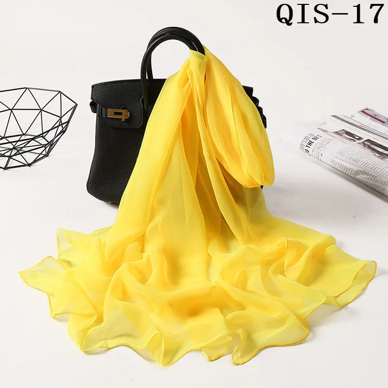 Chiffon Scarf for Women, Long Solid Color Summer Shawl