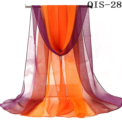 Chiffon Scarf for Women, Long Solid Color Summer Shawl
