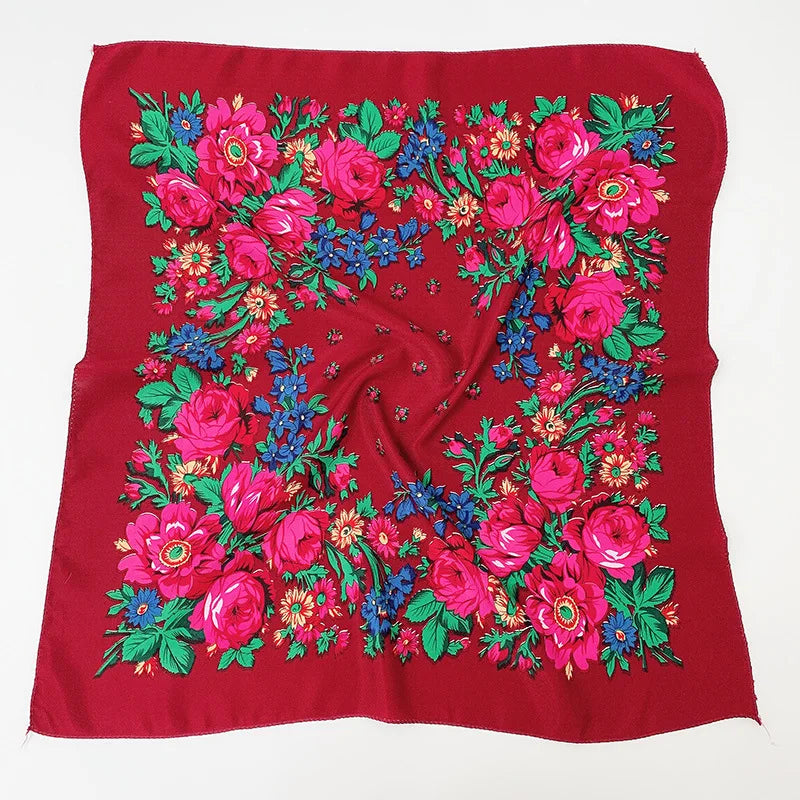 Women's Square Scarf, 70×70cm Printed Head Scarf and Bandana