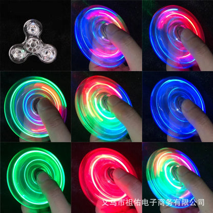 LED Fidget Spinner  Crystal Light Up Kinetic Toy for Kids & Adults