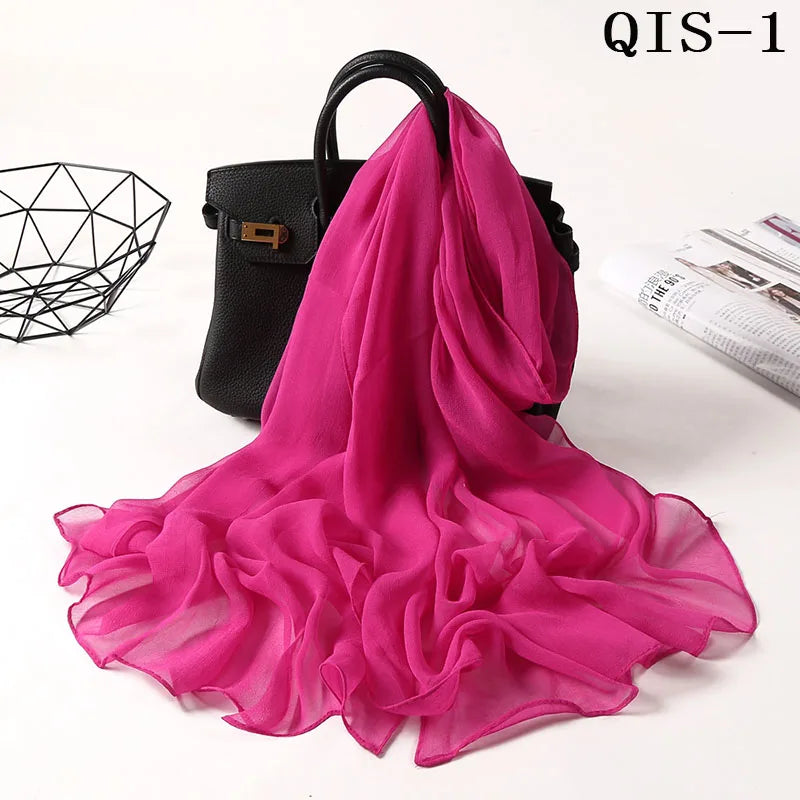 Chiffon Scarf for Women, Long Solid Color Summer Shawl