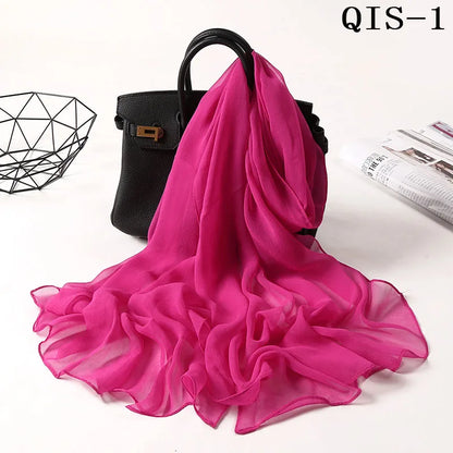 Chiffon Scarf for Women, Long Solid Color Summer Shawl