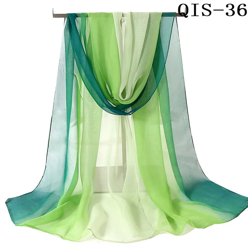 Chiffon Scarf for Women, Long Solid Color Summer Shawl