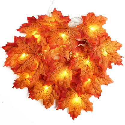 Maple Leaf String Lights 2/3/6M LED Garland for Christmas & Halloween