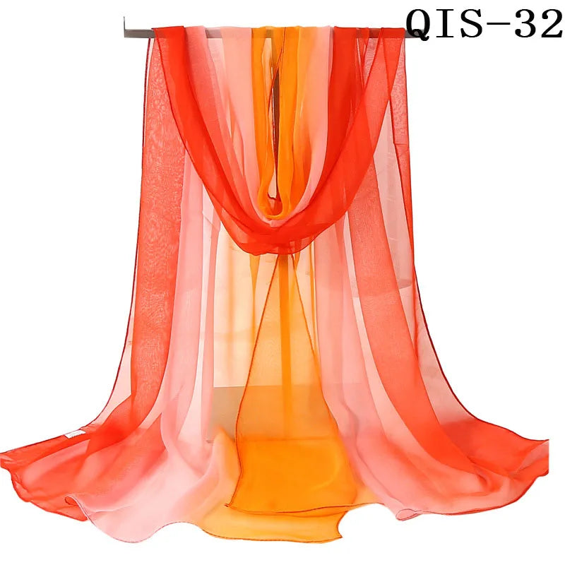 Chiffon Scarf for Women, Long Solid Color Summer Shawl