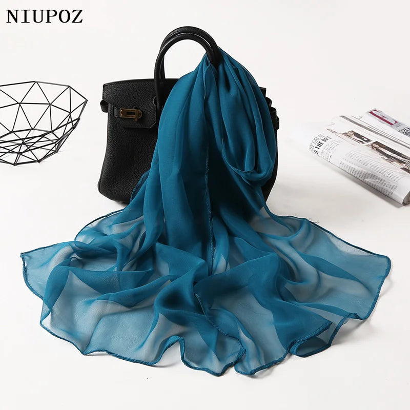 Chiffon Scarf for Women, Long Solid Color Summer Shawl