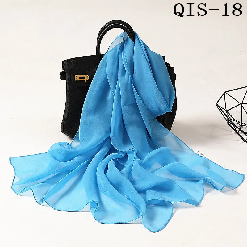 Chiffon Scarf for Women, Long Solid Color Summer Shawl