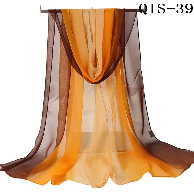 Chiffon Scarf for Women, Long Solid Color Summer Shawl