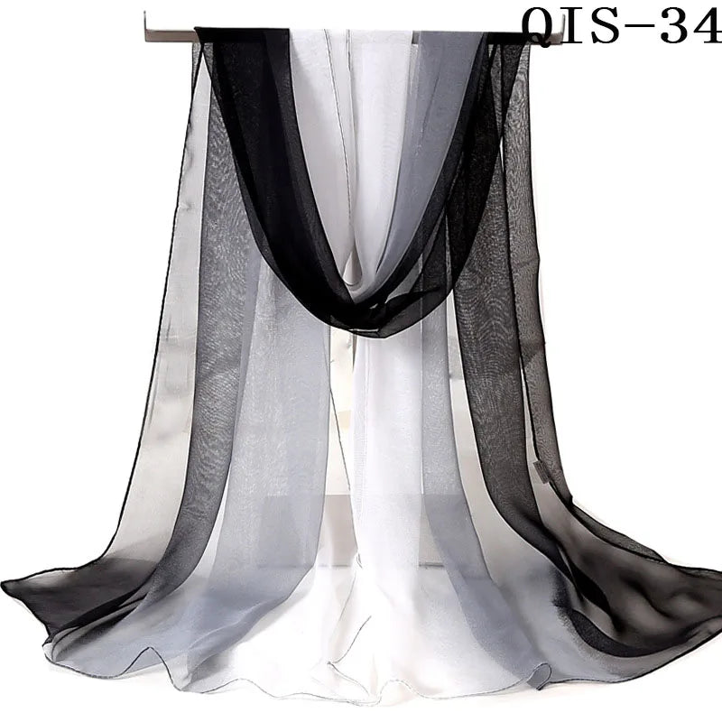 Chiffon Scarf for Women, Long Solid Color Summer Shawl