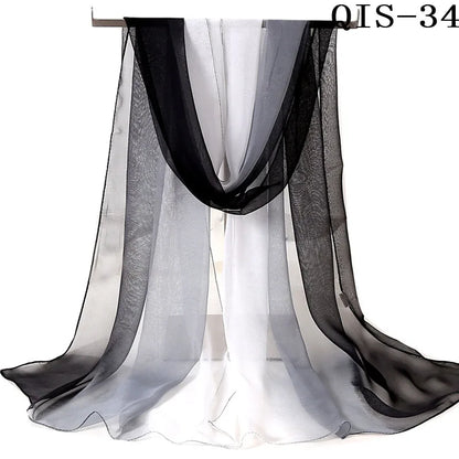 Chiffon Scarf for Women, Long Solid Color Summer Shawl