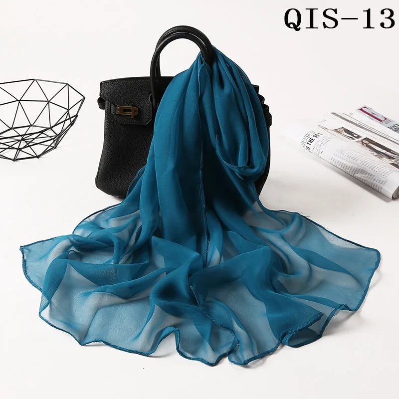 Chiffon Scarf for Women, Long Solid Color Summer Shawl