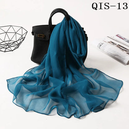 Chiffon Scarf for Women, Long Solid Color Summer Shawl