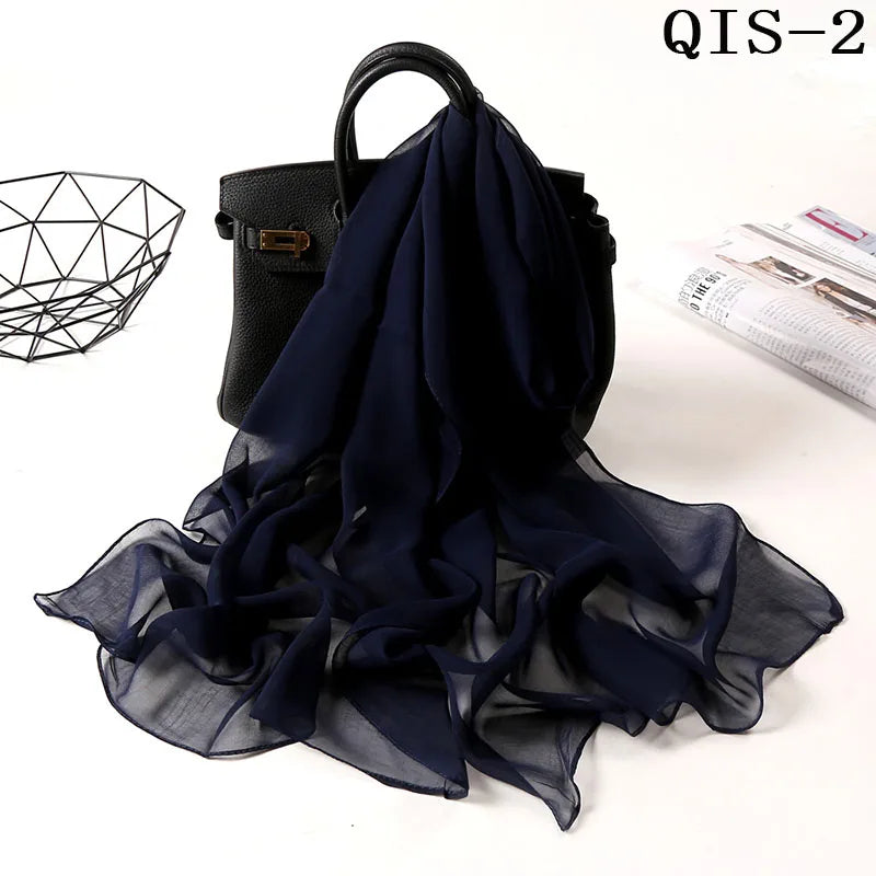 Chiffon Scarf for Women, Long Solid Color Summer Shawl