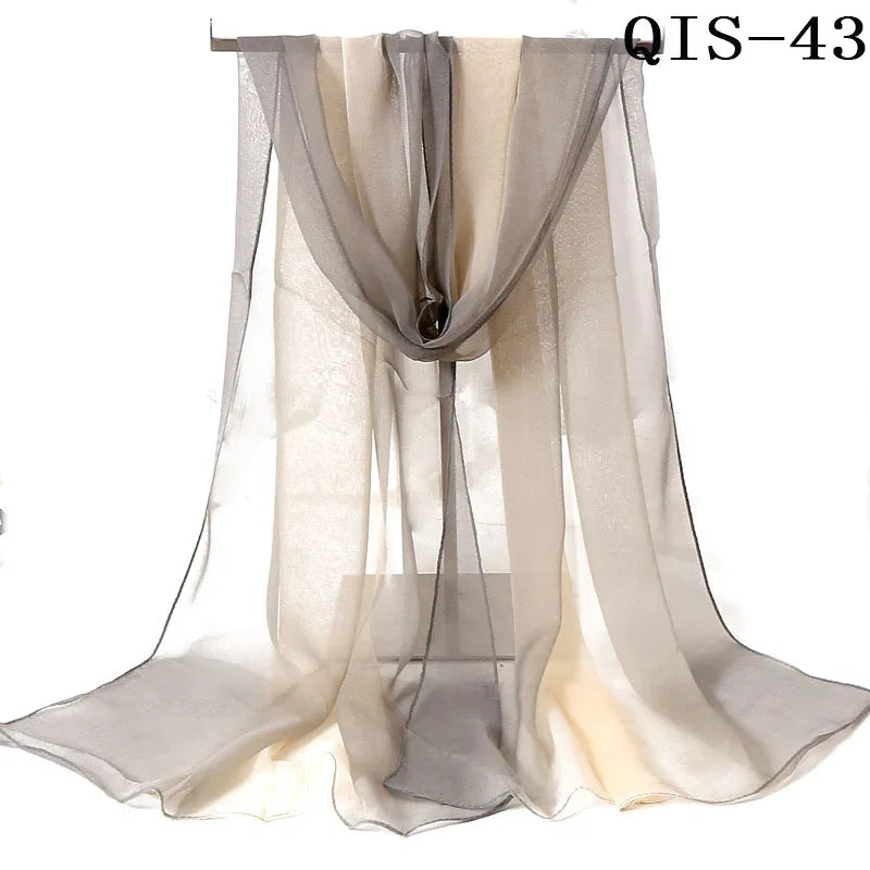 Chiffon Scarf for Women, Long Solid Color Summer Shawl