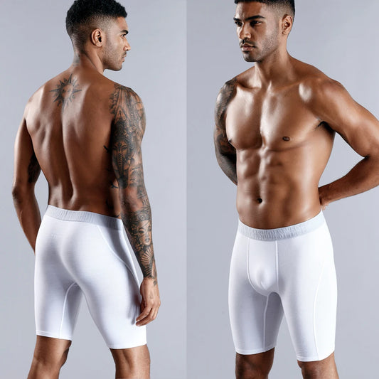 Men's Boxer Shorts 3-Pack Cotton Long Leg Underwear S-XXL
