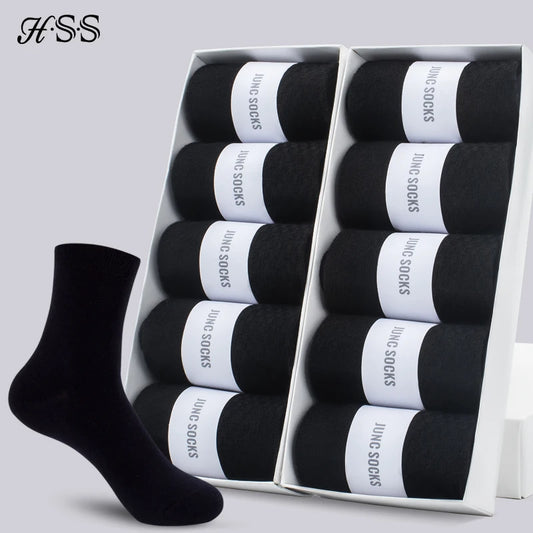 Men's Cotton Socks, Breathable Dress Socks 10 Pairs