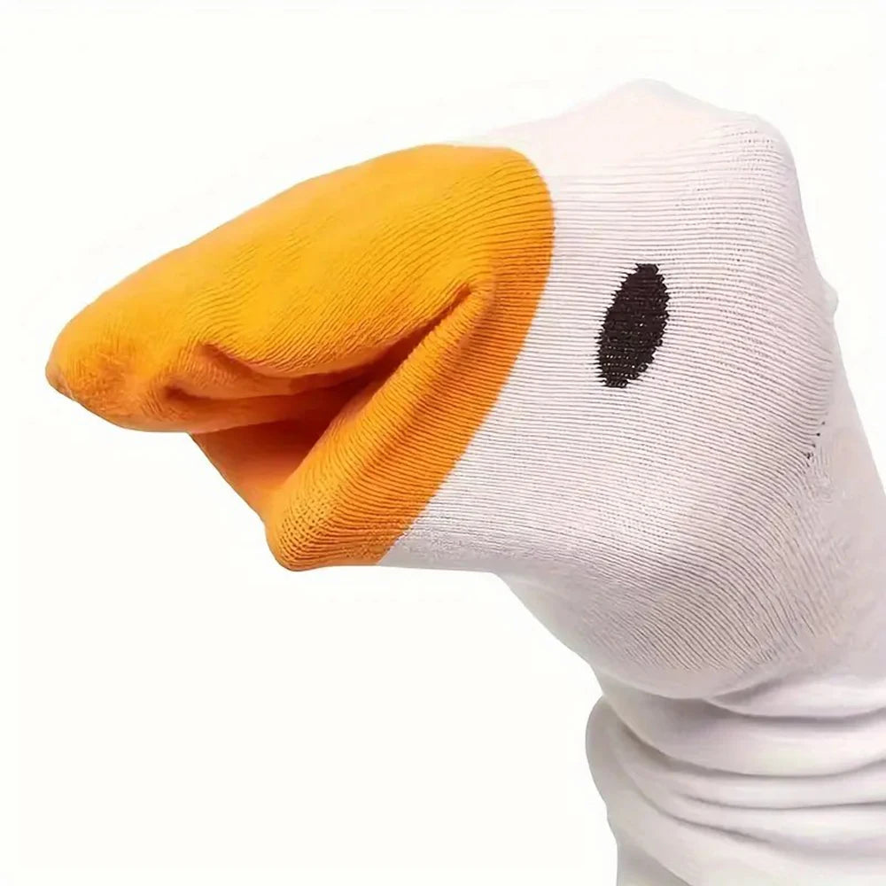 Women's Cartoon Socks, Cute Funny Goose Casual Socks