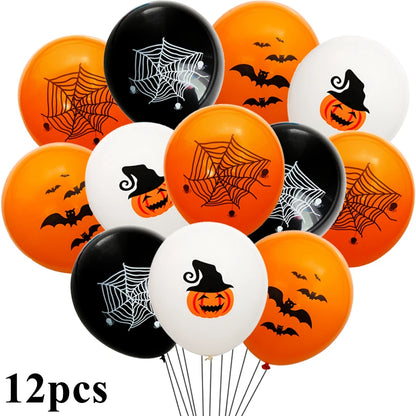 Halloween Balloons 12PCS Ghost Spider Bat Pumpkin Party Decorations