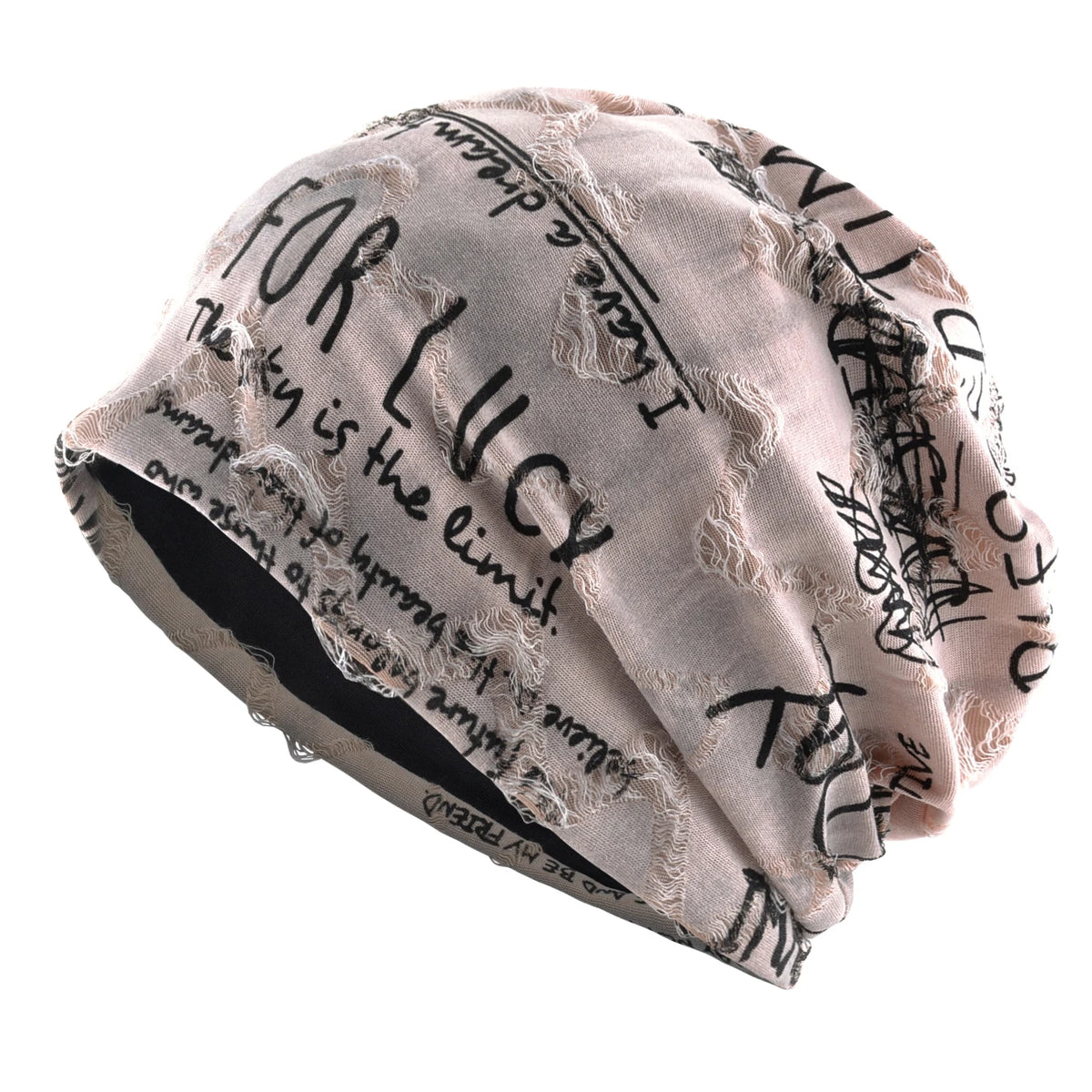 Knit Beanie Unisex Letter Print Warm Winter Hat