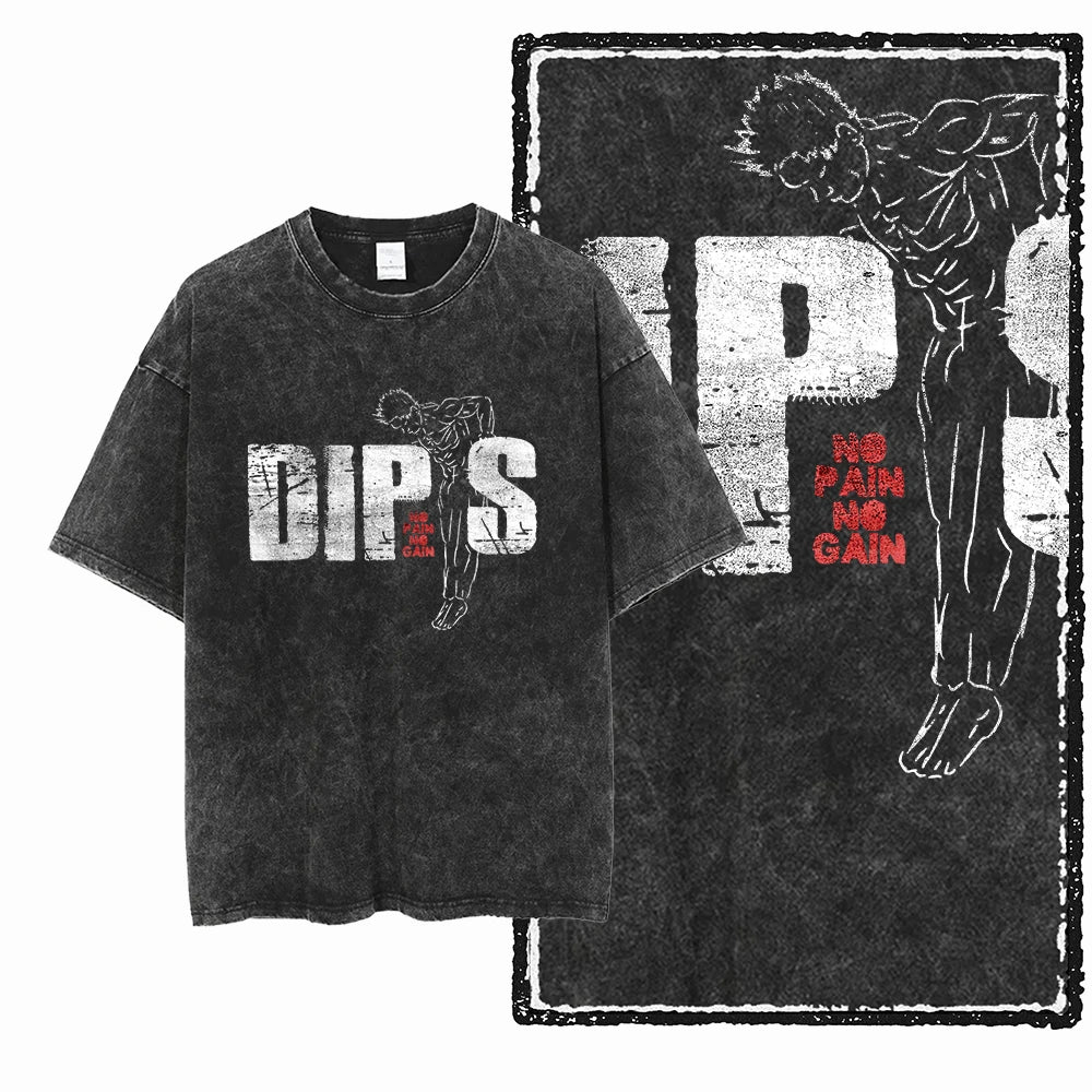 Men’s Graphic T-Shirt Acid Washed Cotton Streetwear