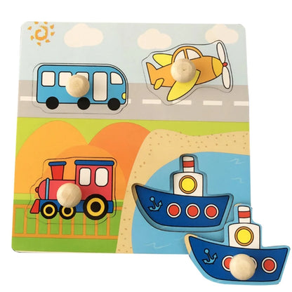 Wooden Montessori Puzzle for Toddlers – Educational Shape Matching Toy