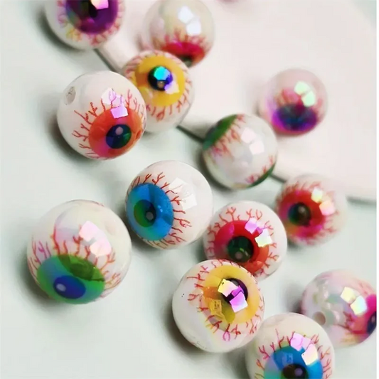 Halloween Eyeball Beads 16mm Acrylic Spooky Eye Beads 10PCS