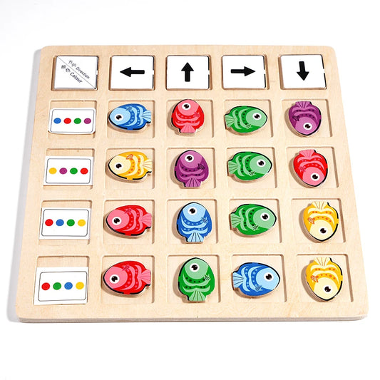 Wooden Montessori Puzzle for Kids – Logic and Color Learning Game