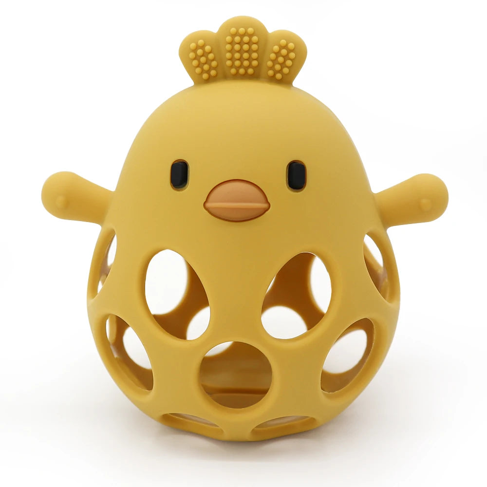 Baby Silicone Teether Chick Shape Chewing Toy for Infants