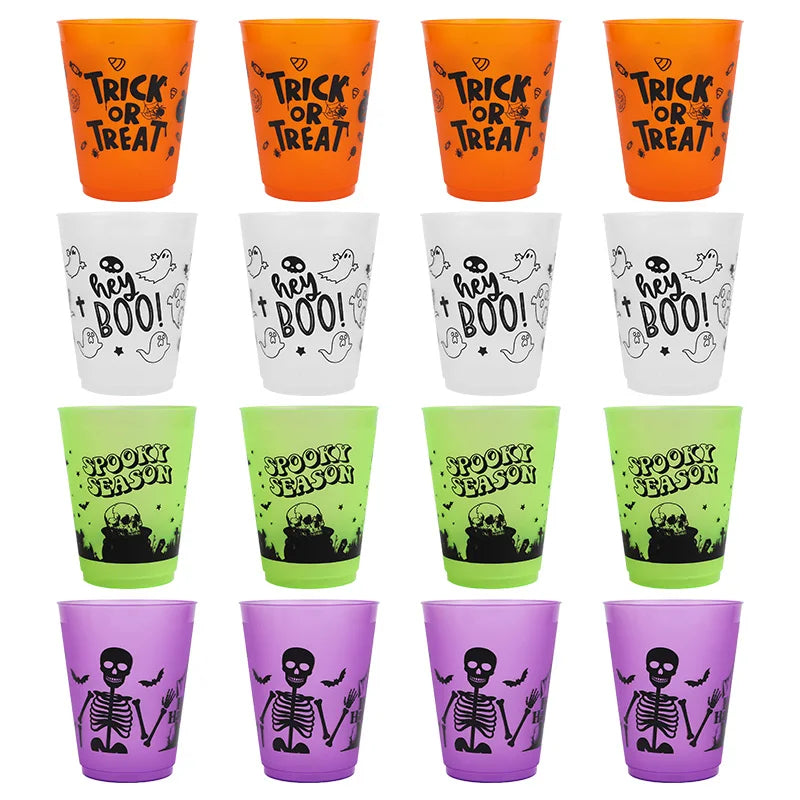Halloween Drinking Cups, Skull Plastic Party Cups for Halloween