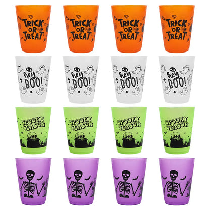 Halloween Drinking Cups, Skull Plastic Party Cups for Halloween