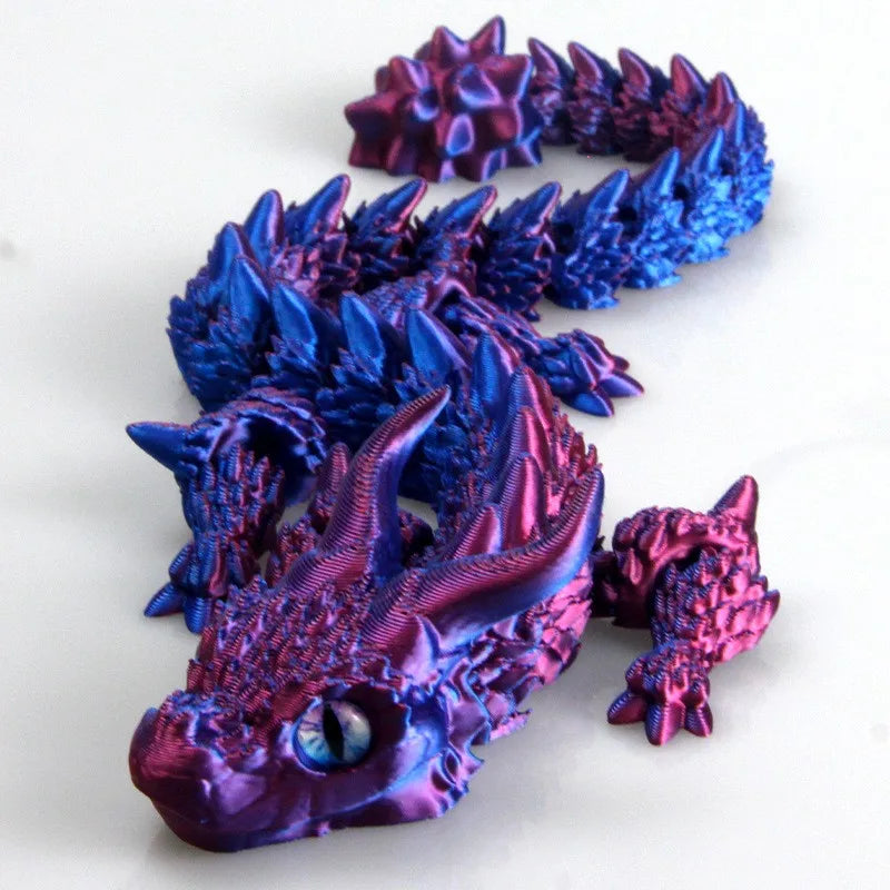 3D Printed Magic Dragon Movable Joint Fidget Toy Rotatable Articulated Office Desktop Ornament Adults Kid Toy Crafts Gift