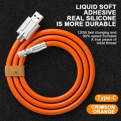 USB C Fast Charging Cable 120W 6A 180° Rotating Elbow
