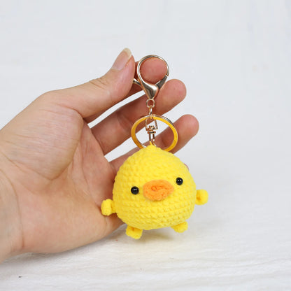 Duck Keychain Cute Crochet Animal Keyring Pair for Bags and Keys