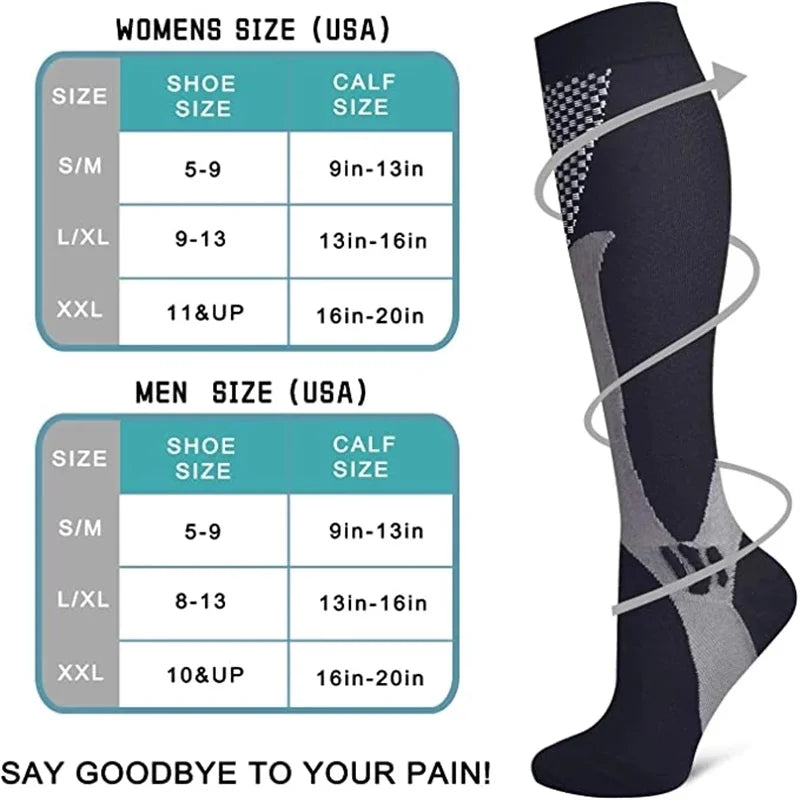 Compression Socks, Men's Athletic Crew Socks for Sports