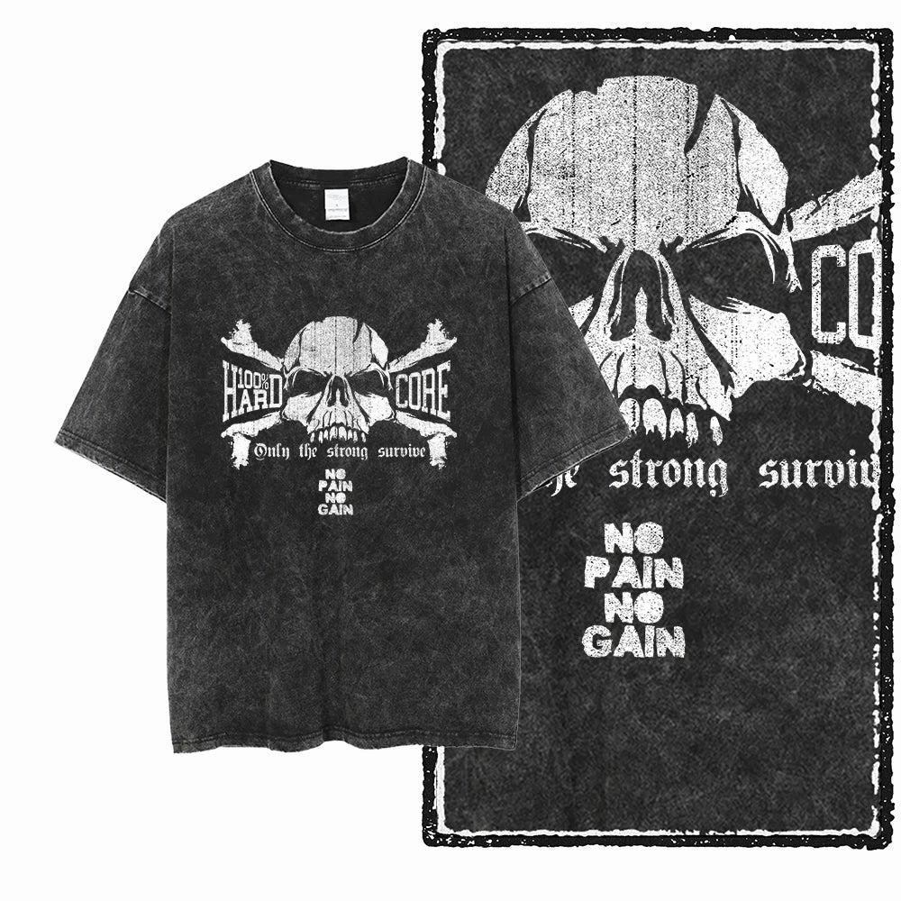 Men’s Graphic T-Shirt Acid Washed Cotton Streetwear