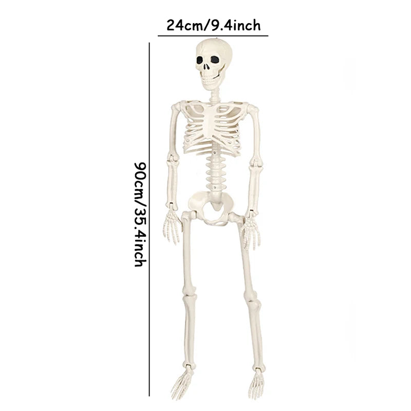 Halloween Skeleton Decoration Movable Skull Bones Horror Party Prop