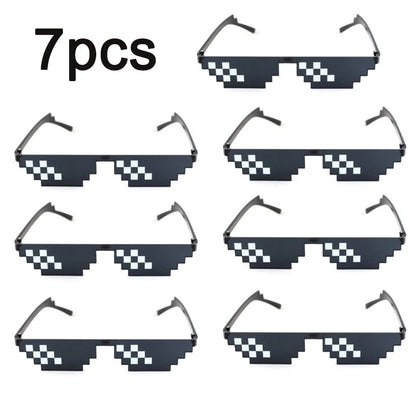 Pixelated Sunglasses Funny Novelty Party Glasses for Men and Women