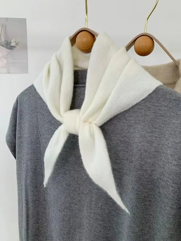 Women’s Wool Scarf Knitted Striped Warm Shawl