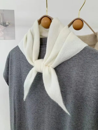 Women’s Wool Scarf Knitted Striped Warm Shawl