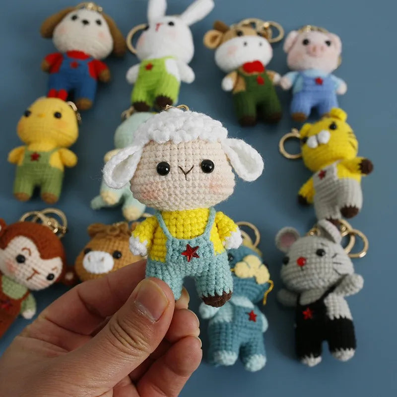 Rabbit Keychain Cute Crochet Animal Keyring for Bags and Gifts