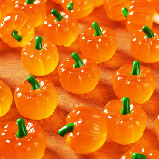 Mini Halloween Pumpkin Decorations, Resin Figurines for Fairy Gardens
